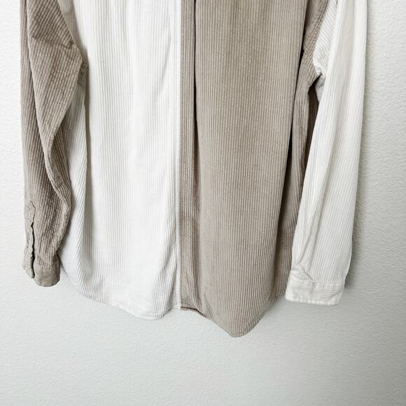 [American Eagle Outfitters] Oversized Corduroy Two Toned Button Down Sz Small S - Picture 8 of 12
